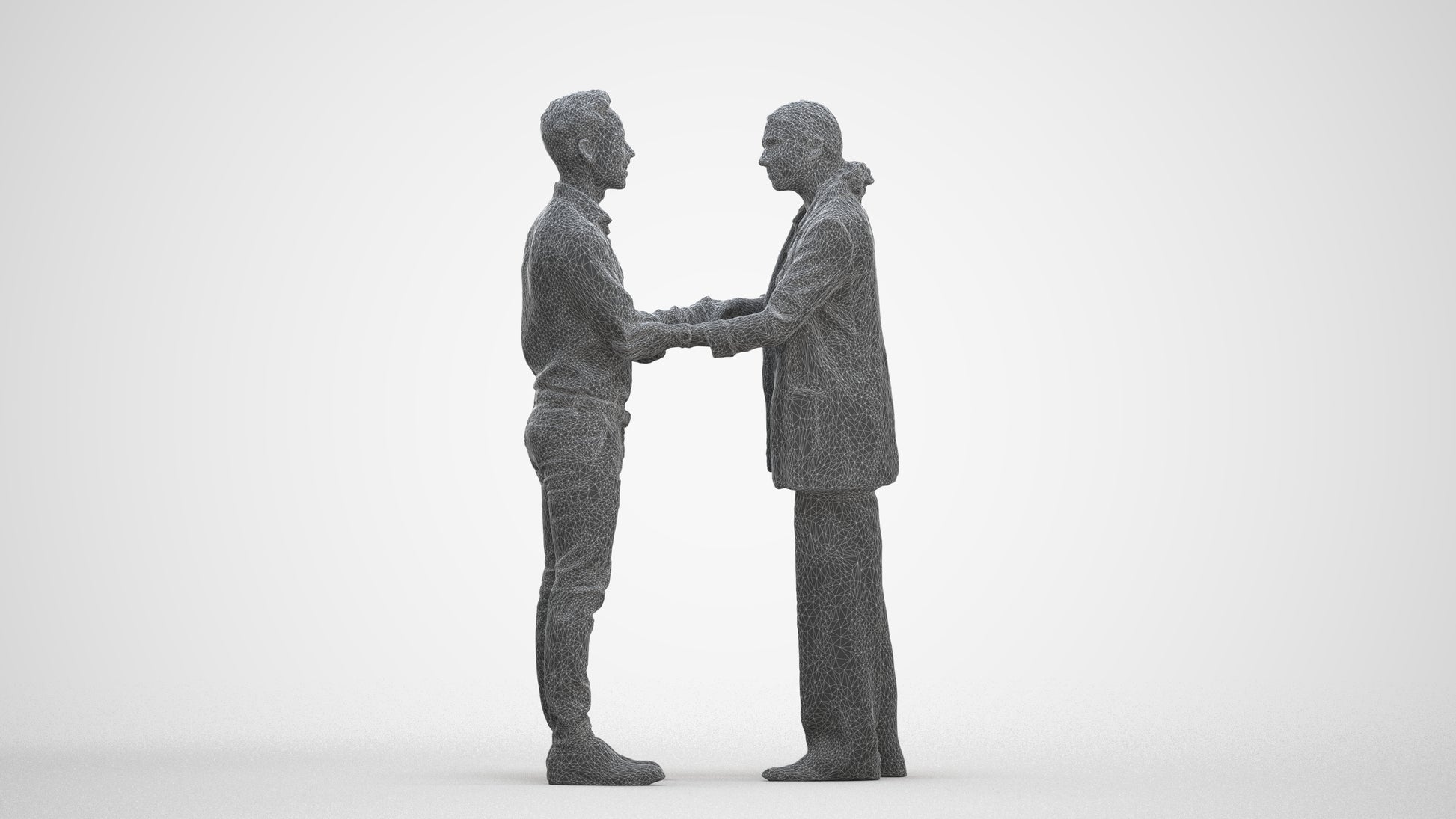 scanned 3D woman business, photogrammetry people for Enscape and V-Ray, three-quarter front view render