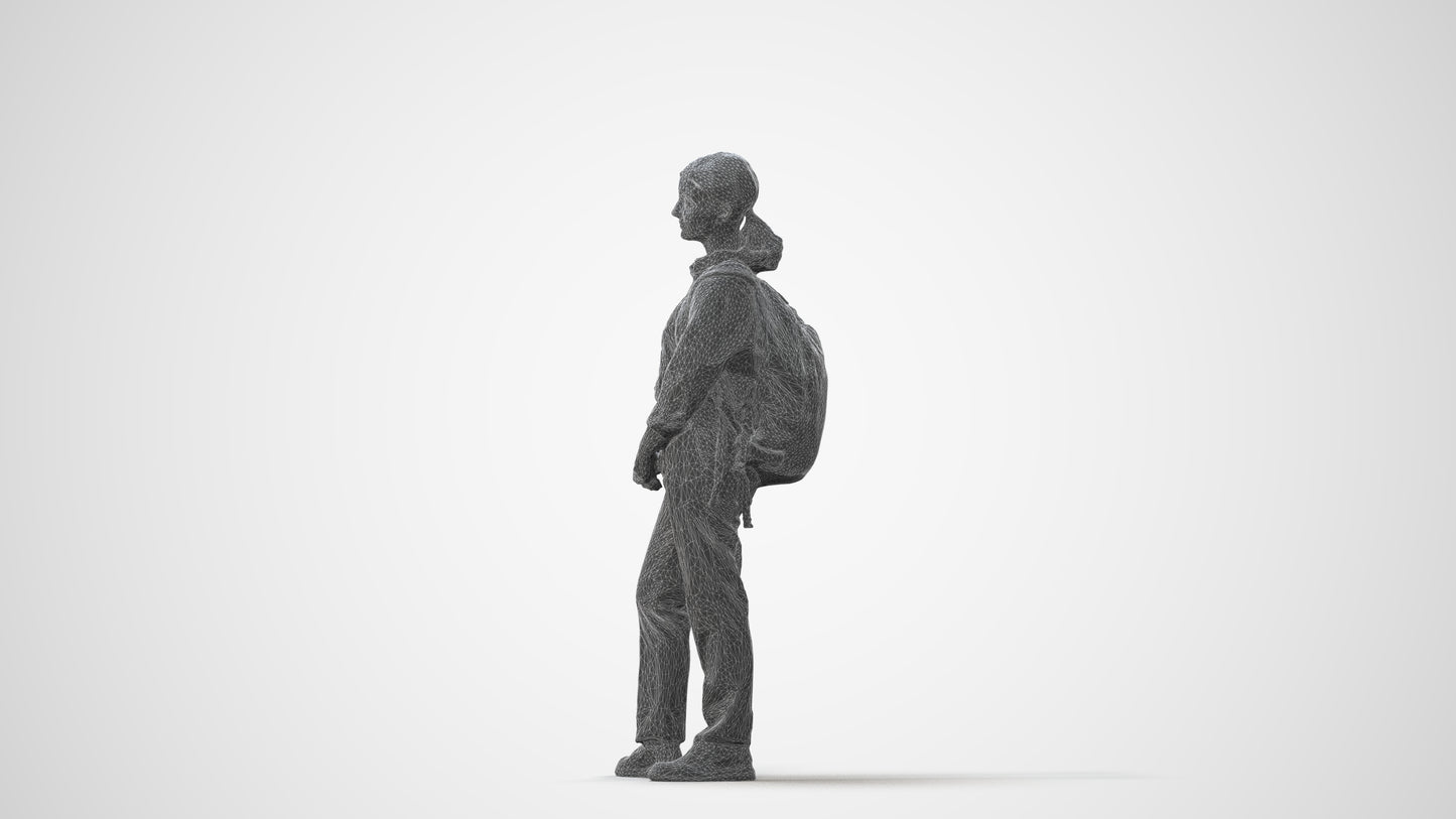 scanned 3D girl kids, photogrammetry people for Enscape and V-Ray, square thumbnail