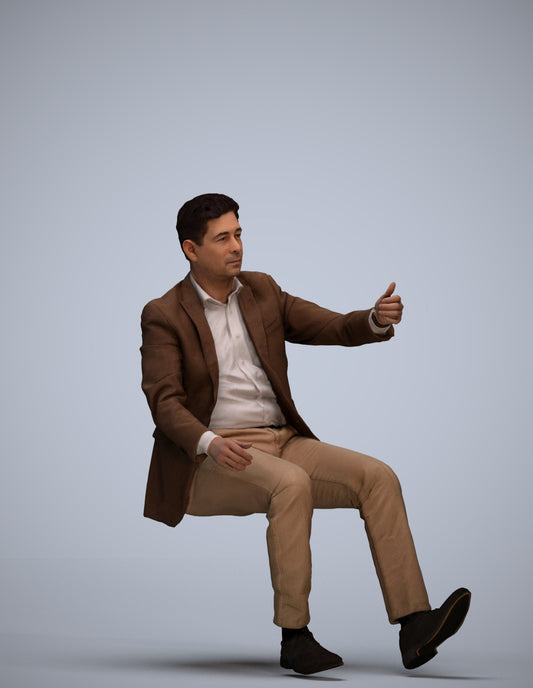 realistic 3D human man business driving, archviz people FBX OBJ for Blender