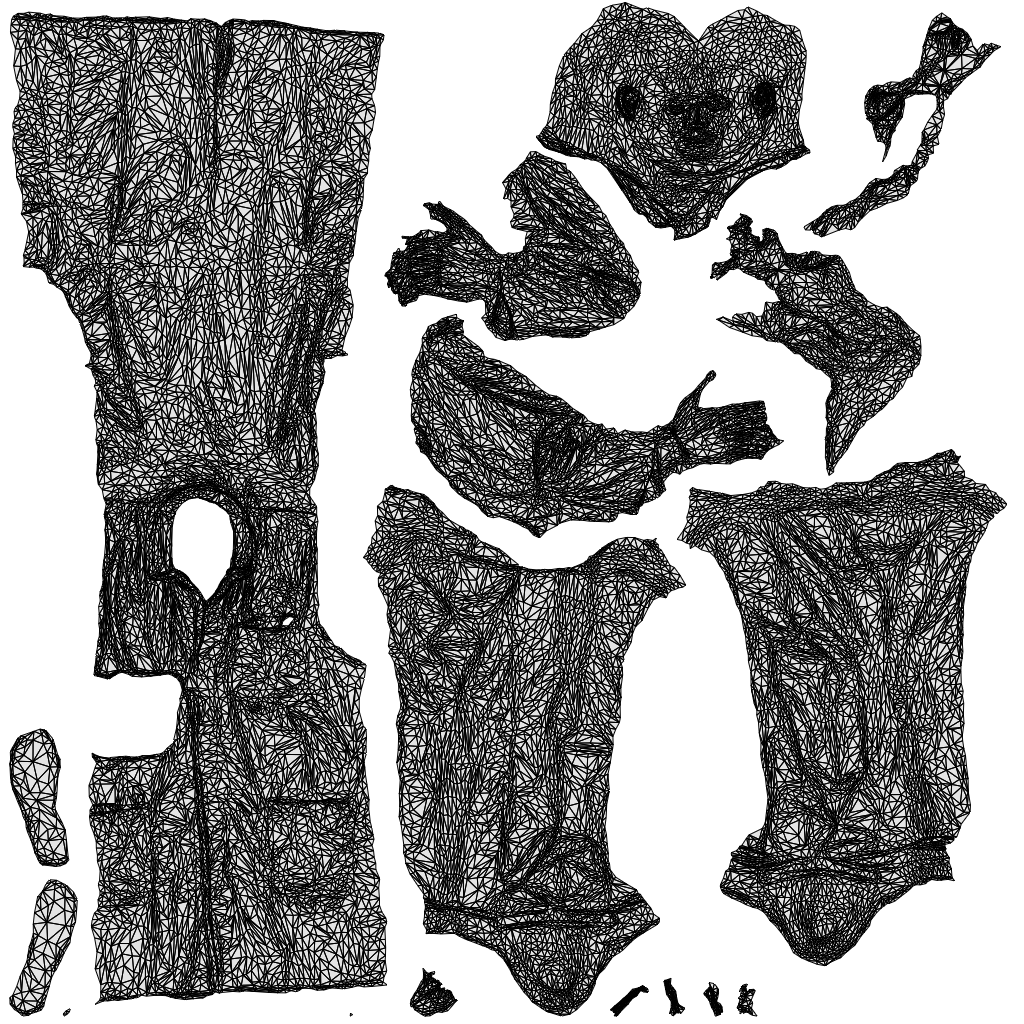 scanned 3D man medical, photogrammetry people for Enscape and V-Ray, wireframe top-down view