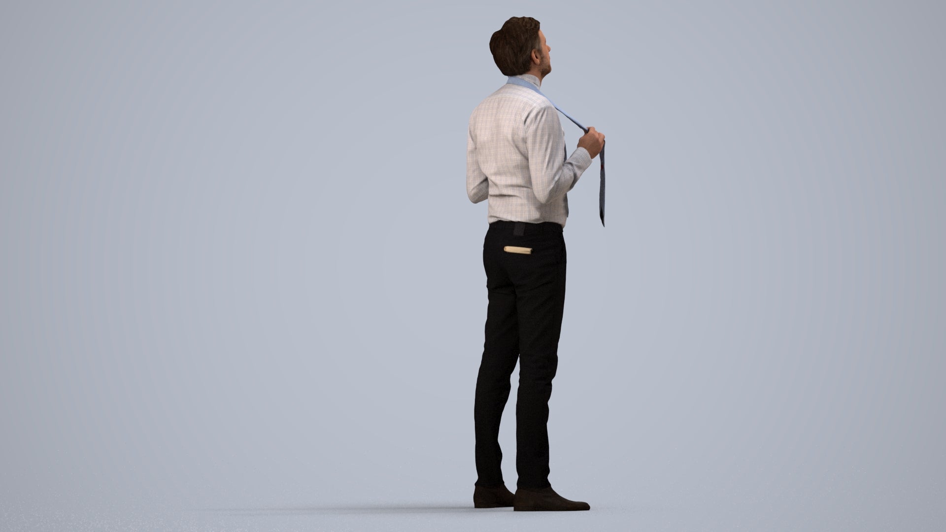 realistic 3D people man business mix, render-ready for V-Ray and Corona, FBX OBJ, side view render