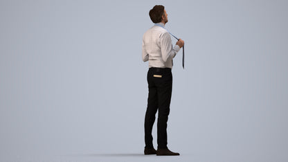 realistic 3D people man business mix, render-ready for V-Ray and Corona, FBX OBJ, side view render