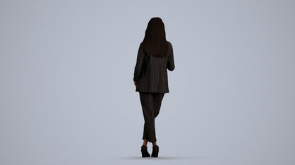 3D scanned woman business, photorealistic archviz people for Enscape and SketchUp, front view render