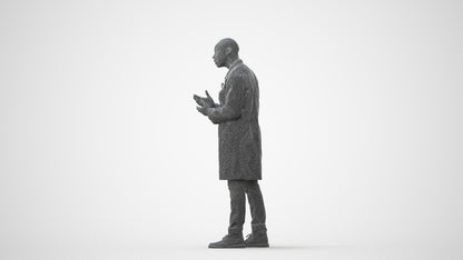 3D scanned man standing, photorealistic archviz people for Enscape and SketchUp, square thumbnail