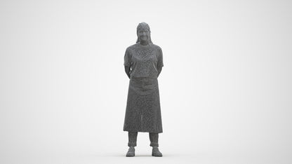 realistic 3D people woman hospitality, render-ready for V-Ray and Corona, FBX OBJ, three-quarter front view render