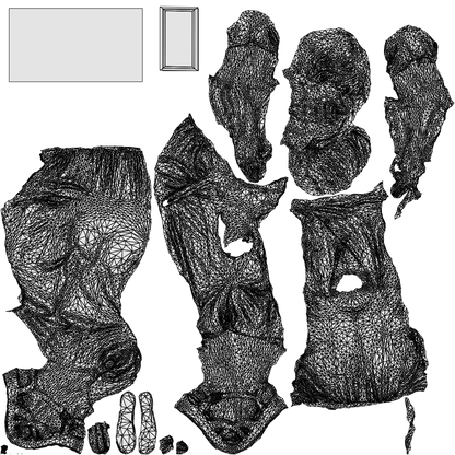 photogrammetry 3D senior woman casual sitting, realistic human model archviz FBX, wireframe top-down view