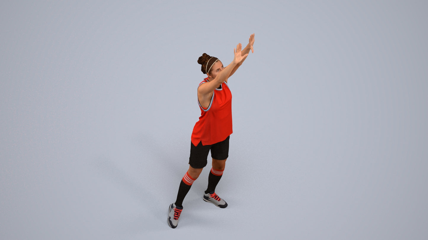 3D people model woman sport, scanned human for 3ds Max rendering, back view render