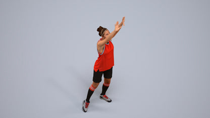 3D people model woman sport, scanned human for 3ds Max rendering, back view render