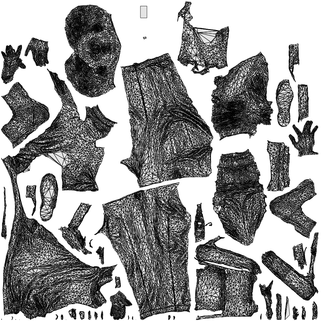 scanned 3D man casual walking, photogrammetry people for Enscape and V-Ray, wireframe top-down view