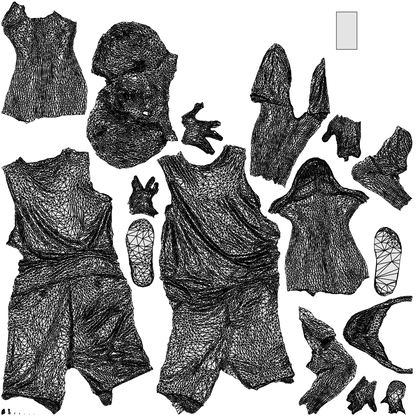 3D human model boy casual kids, photogrammetry scanned person for archviz, wireframe top-down view