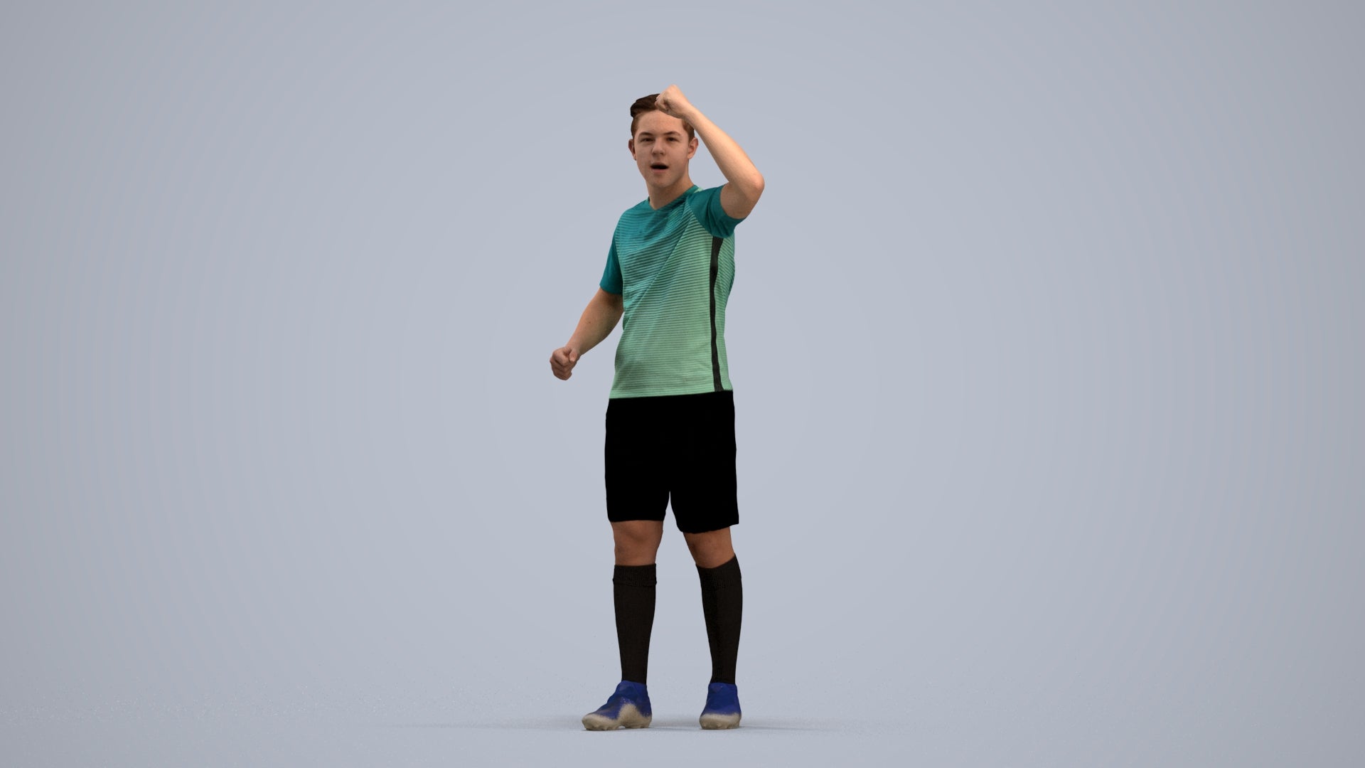 realistic 3D human boy sport, archviz people FBX OBJ for Blender, standing pose render