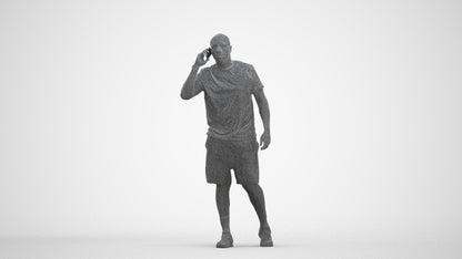 scanned 3D man sport, photogrammetry people for Enscape and V-Ray, three-quarter front view render