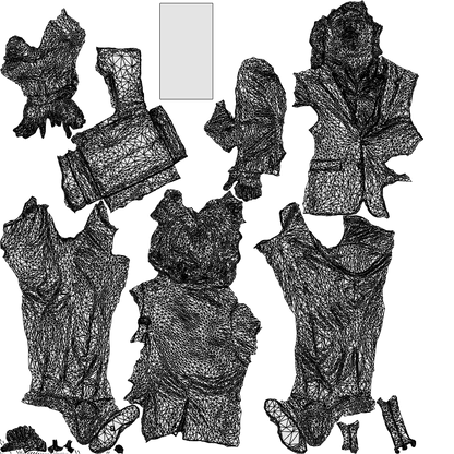 3D scanned man business, photorealistic archviz people for Enscape and SketchUp, wireframe top-down view