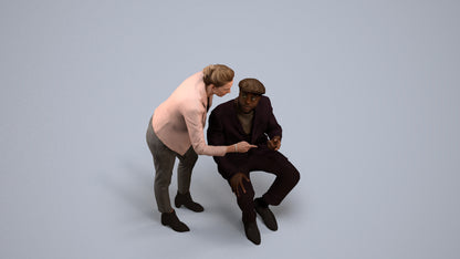 realistic 3D woman business, scanned archviz people for Blender and 3ds Max, back view render