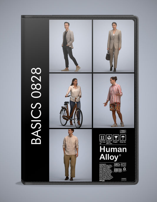 5 3D scanned people walking, photorealistic archviz pack for Enscape and SketchUp
