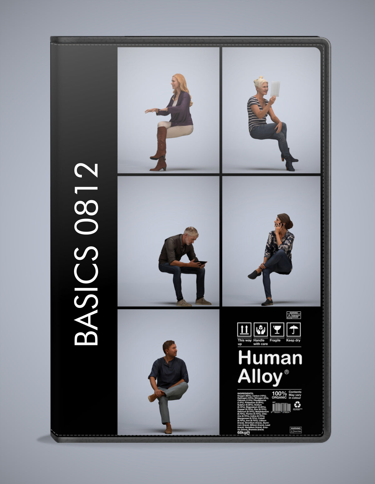 3D human models sitting bundle, 5 photogrammetry scanned people for archviz