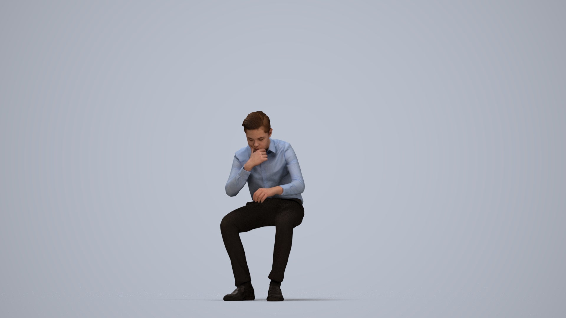 3D scanned boy kids business, photorealistic archviz people for Enscape and SketchUp, top-down view render