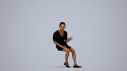 scanned 3D woman business, photogrammetry people for Enscape and V-Ray, standing pose render