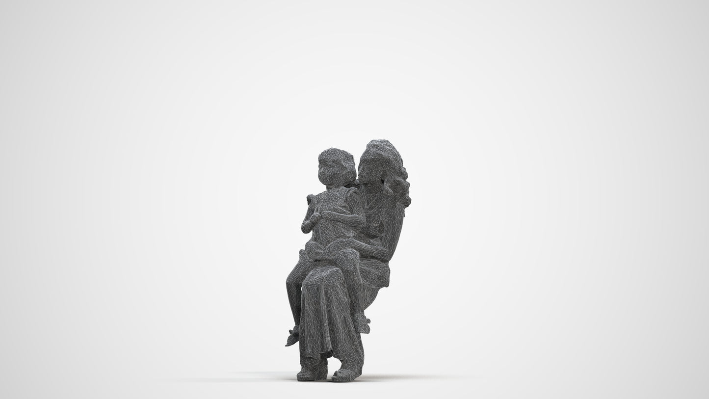 3D scanned boy kids casual, photorealistic archviz people for Enscape and SketchUp, three-quarter front view render