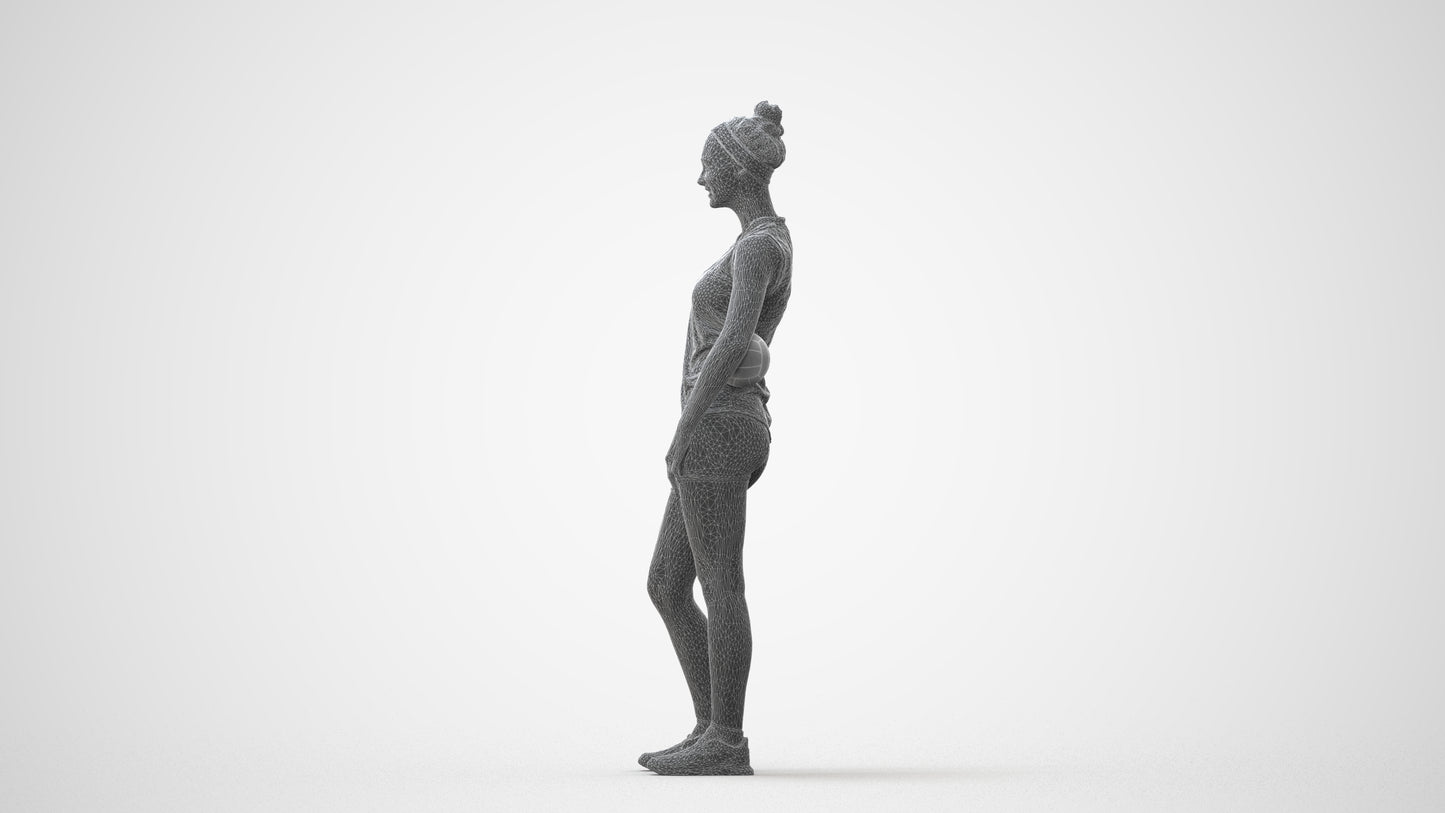3D people model girl sport, scanned human for 3ds Max rendering, square thumbnail