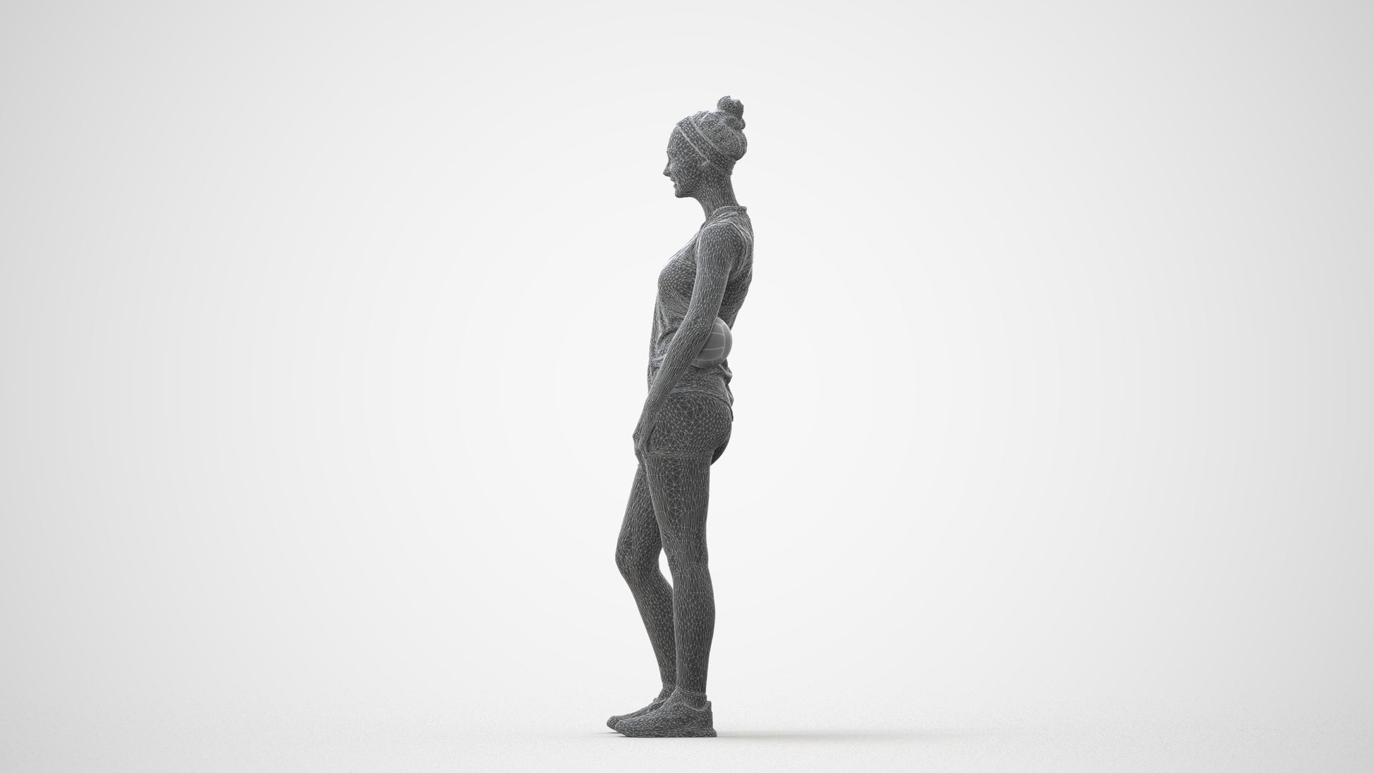 3D people model girl sport, scanned human for 3ds Max rendering, square thumbnail