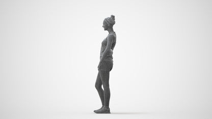 3D people model girl sport, scanned human for 3ds Max rendering, square thumbnail