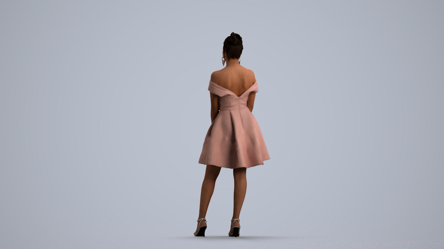 realistic 3D people woman formal formalaffairs, render-ready for V-Ray and Corona, FBX OBJ, front view render
