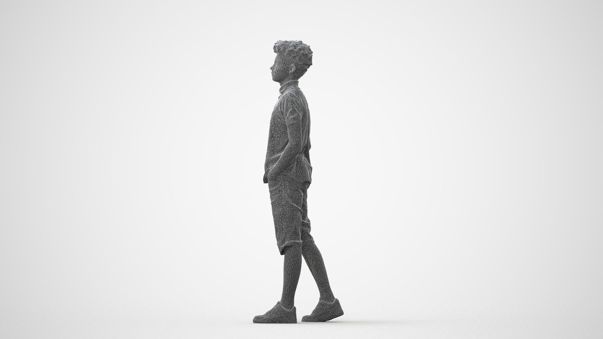 3D scanned boy kids casual, photorealistic archviz people for Enscape and SketchUp, square thumbnail