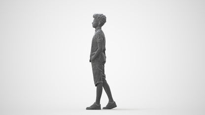 3D scanned boy kids casual, photorealistic archviz people for Enscape and SketchUp, square thumbnail