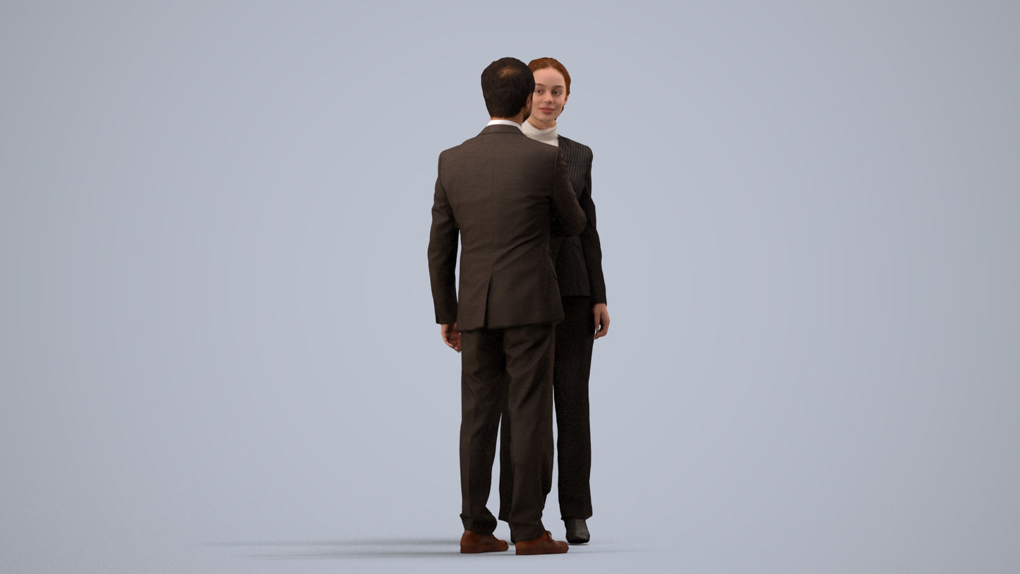 scanned 3D woman business, photogrammetry people for Enscape and V-Ray, side view render