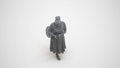 realistic 3D woman casual standing, scanned archviz people for Blender and 3ds Max, wireframe three-quarter view