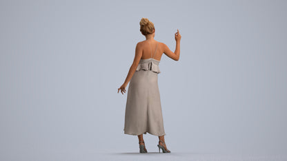 scanned 3D woman formal formalaffairs, photogrammetry people for Enscape and V-Ray, front view render