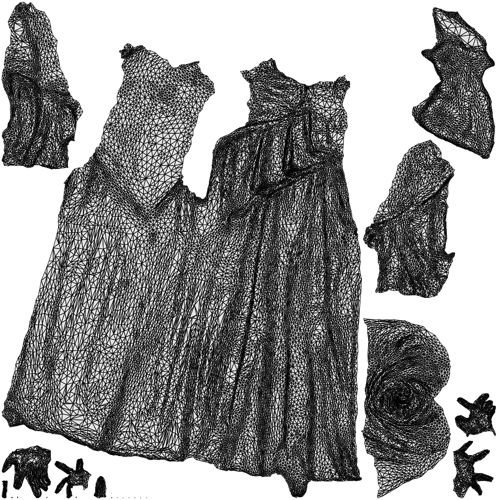 photogrammetry 3D woman standing, realistic human model archviz FBX, wireframe top-down view