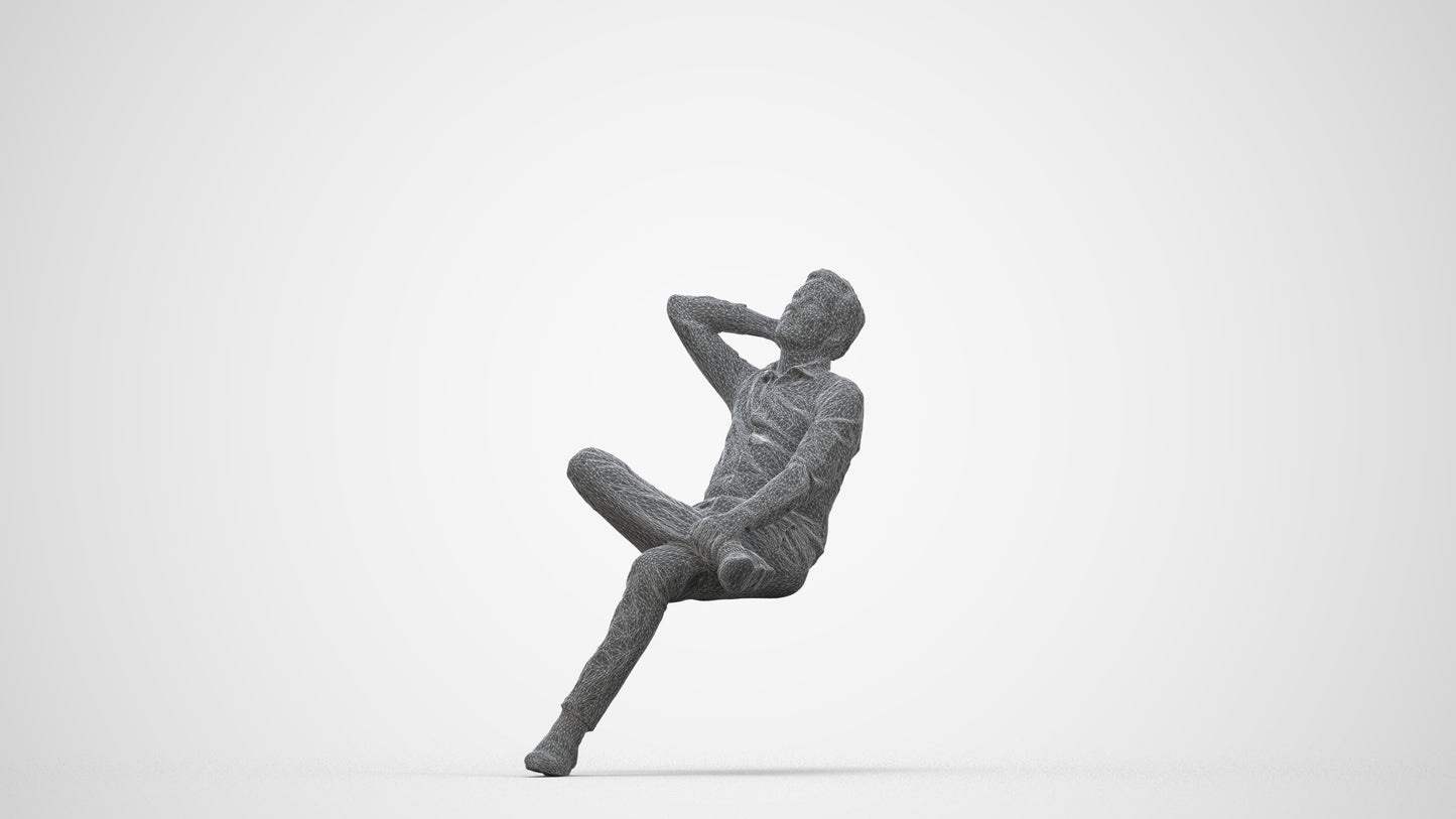 realistic 3D human man business, archviz people FBX OBJ for Blender, wireframe back view