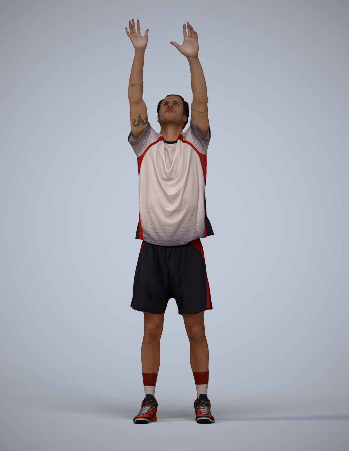 scanned 3D man sport, photogrammetry people for Enscape and V-Ray