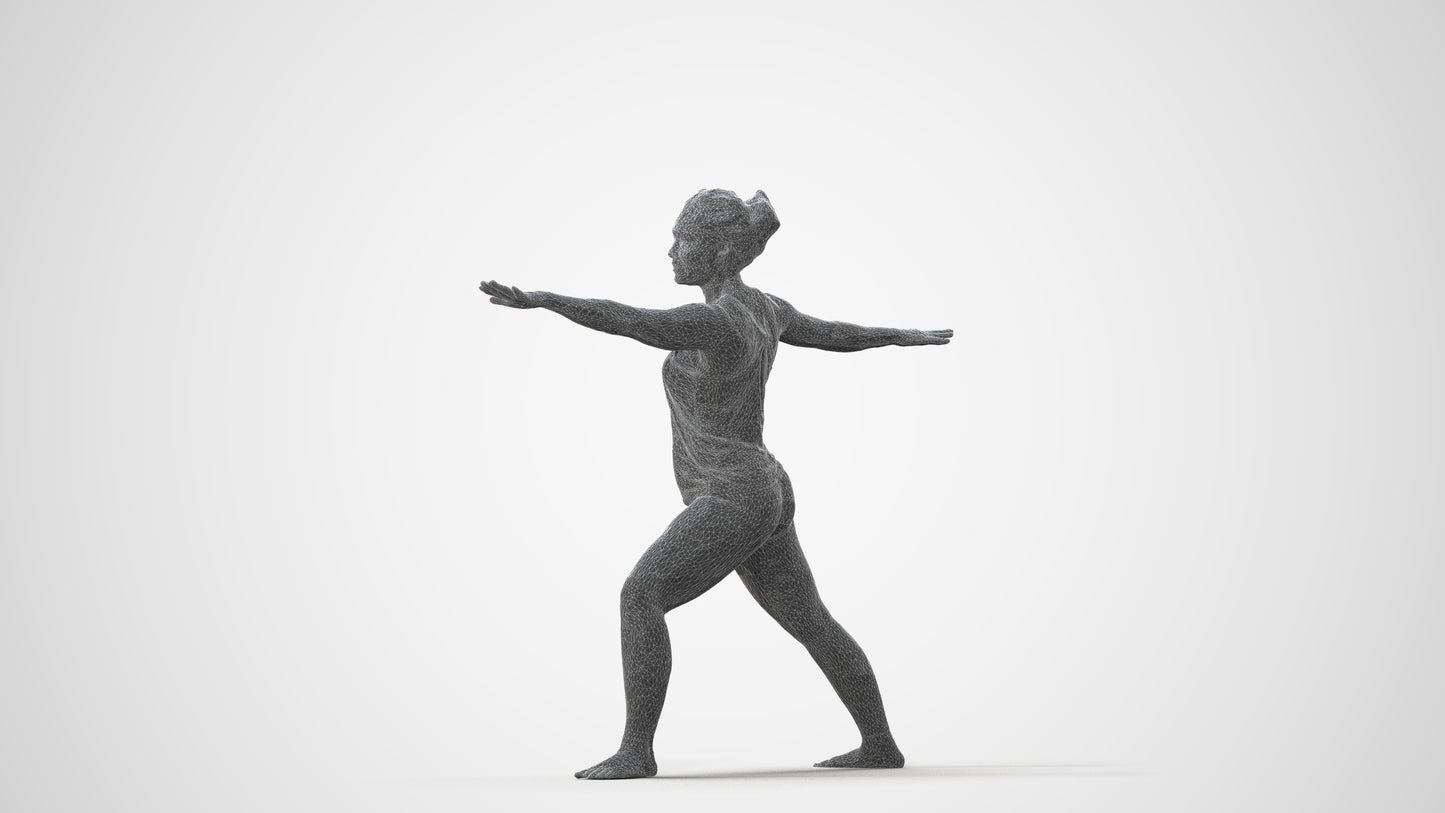 realistic 3D woman sport, scanned archviz people for Blender and 3ds Max, square thumbnail