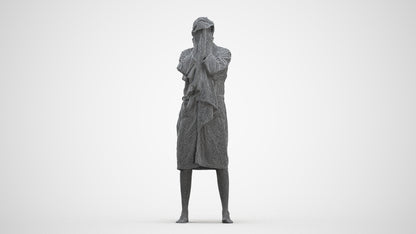 realistic 3D man bathroom, scanned archviz people for Blender and 3ds Max, three-quarter front view render