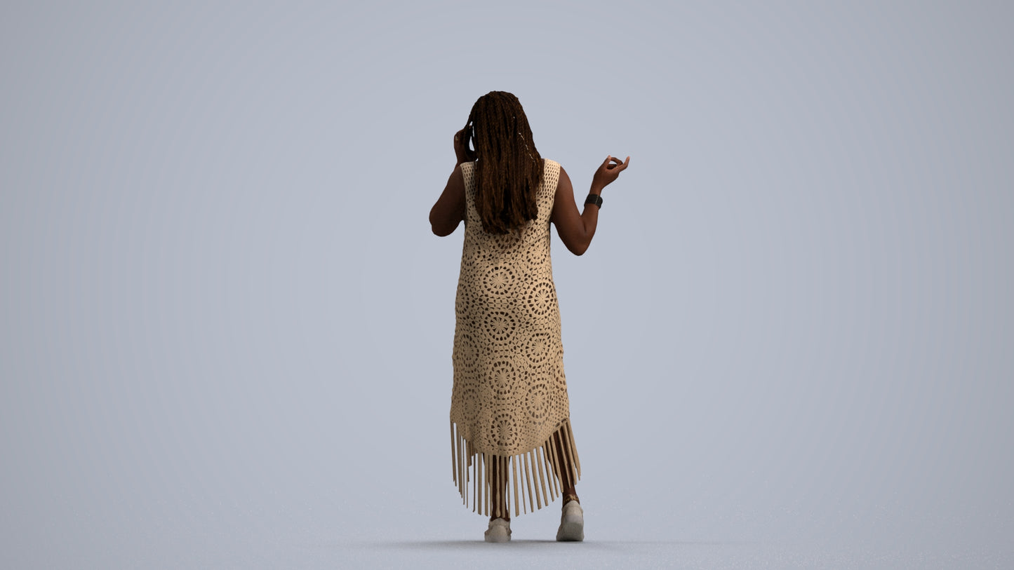 photogrammetry 3D woman casual standing, realistic human model archviz FBX, front view render