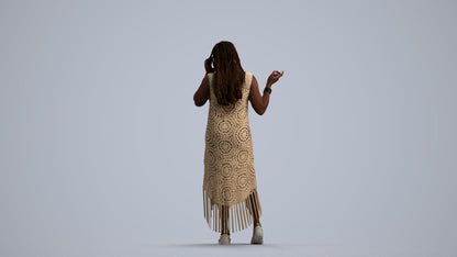 photogrammetry 3D woman casual standing, realistic human model archviz FBX, front view render