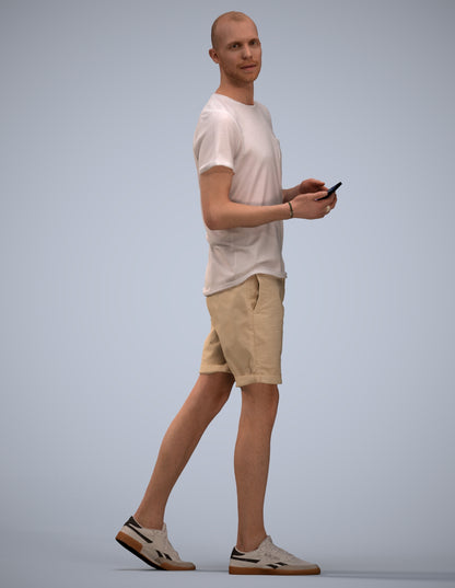 realistic 3D people man casual standing, render-ready for V-Ray and Corona, FBX OBJ