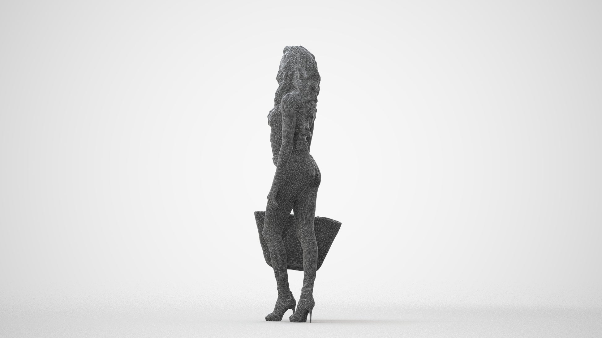 realistic 3D people woman casual walking, render-ready for V-Ray and Corona, FBX OBJ, square thumbnail