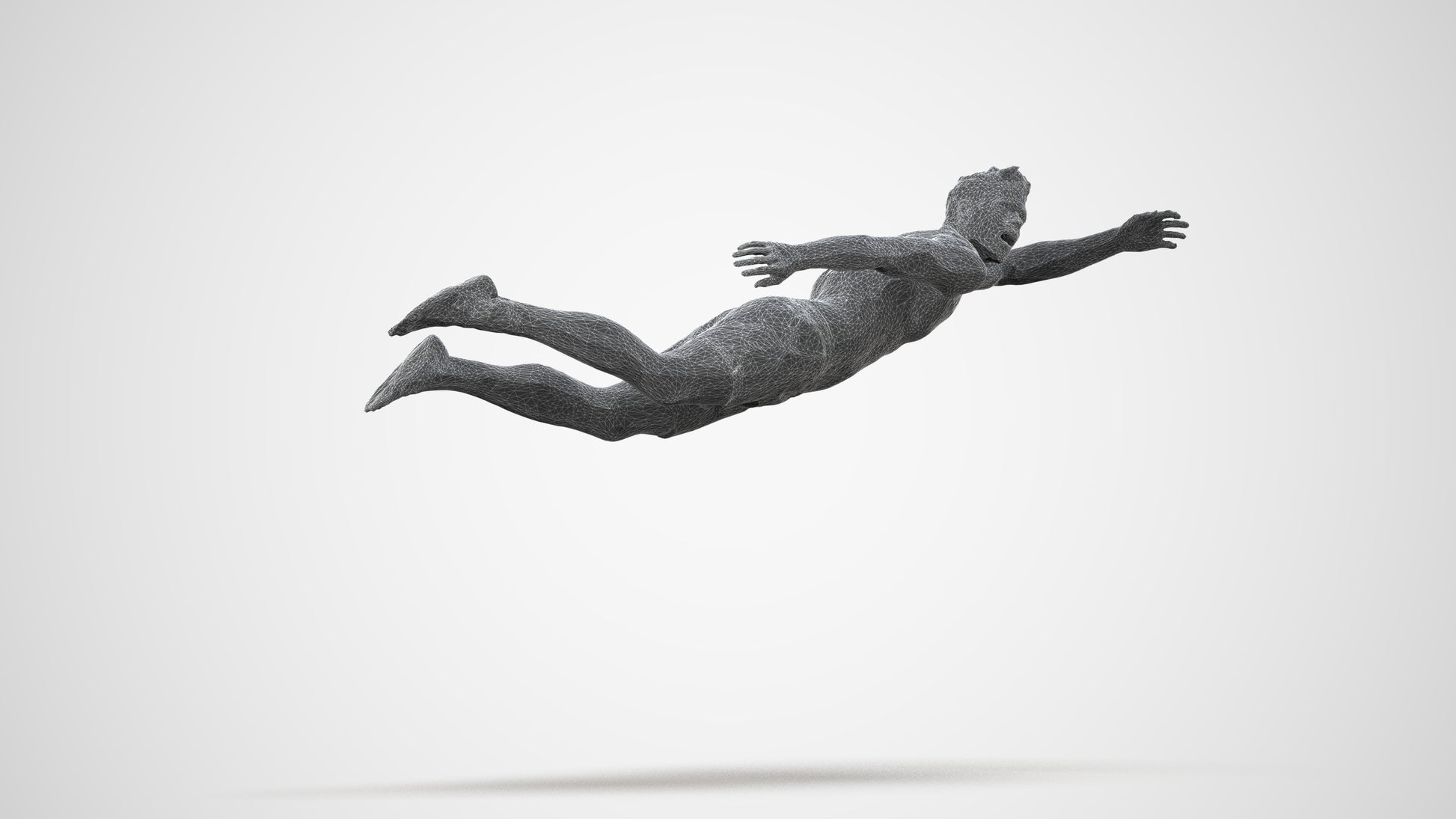 realistic 3D people man sport pool, render-ready for V-Ray and Corona, FBX OBJ, wireframe side view