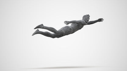 realistic 3D people man sport pool, render-ready for V-Ray and Corona, FBX OBJ, wireframe side view