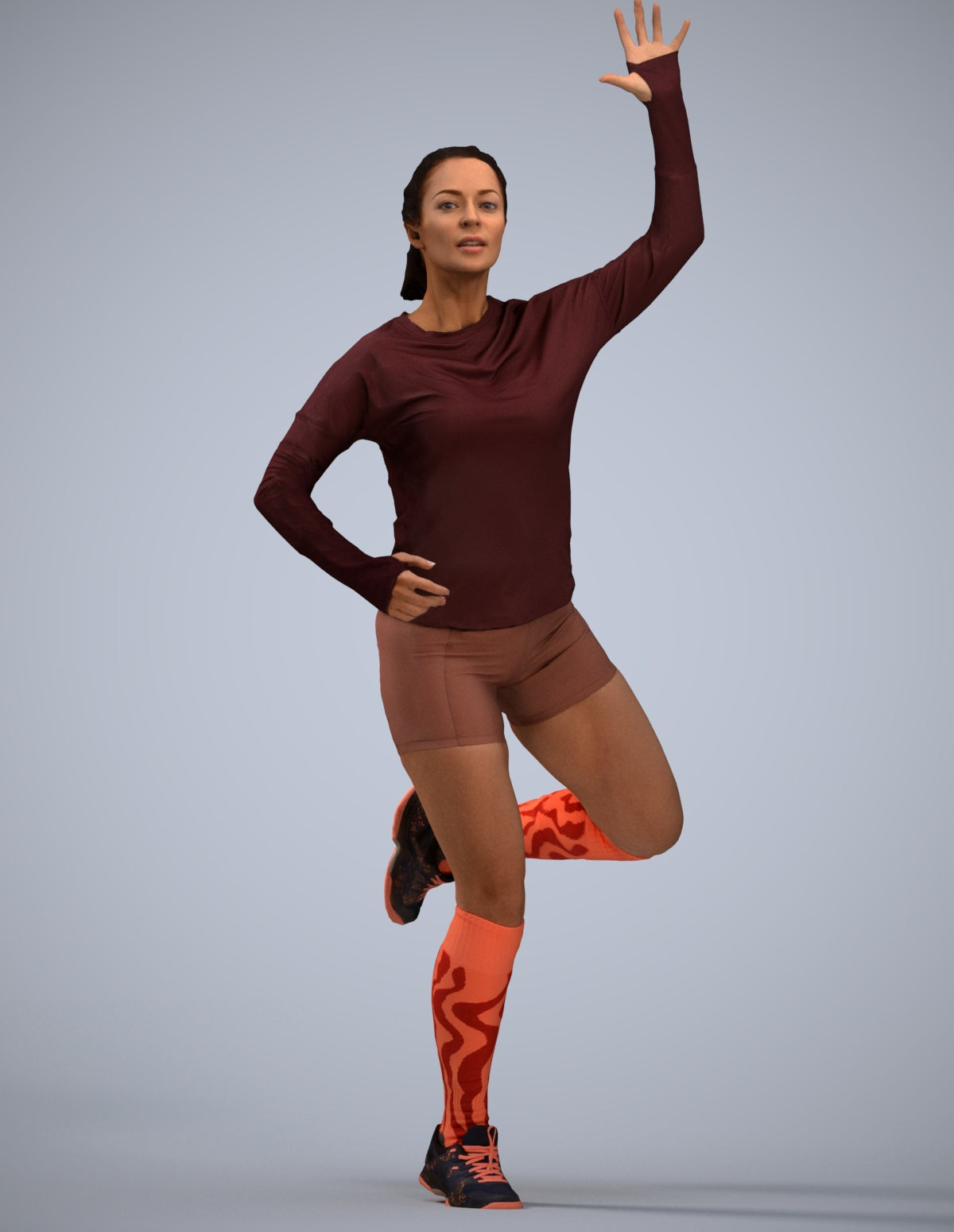 realistic 3D woman sport, scanned archviz people for Blender and 3ds Max