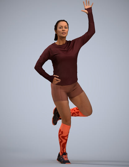 realistic 3D woman sport, scanned archviz people for Blender and 3ds Max