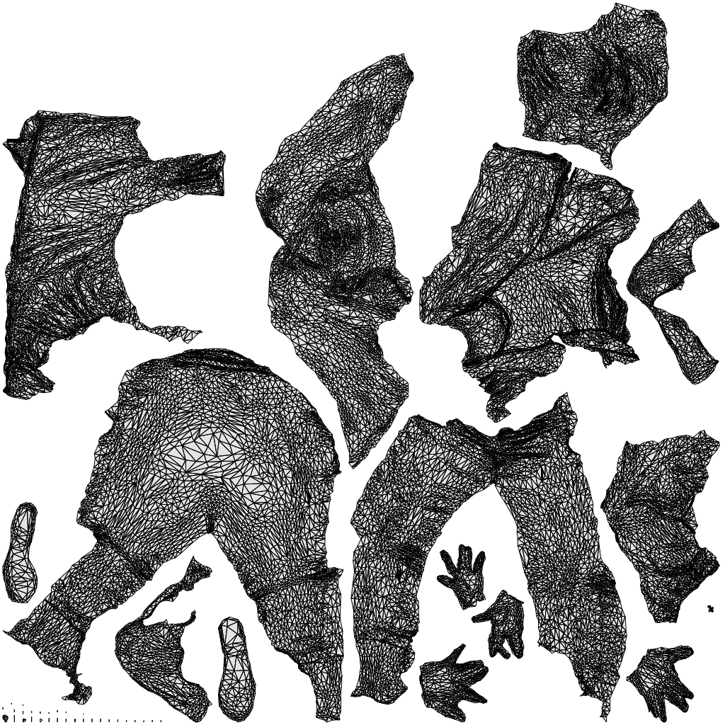 3D people model woman casual sitting, scanned human for 3ds Max rendering, wireframe top-down view