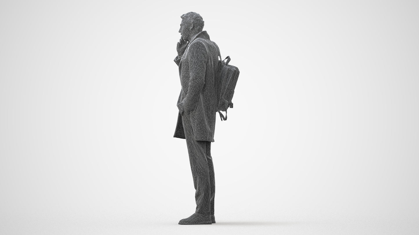 3D scanned man business, photorealistic archviz people for Enscape and SketchUp, square thumbnail