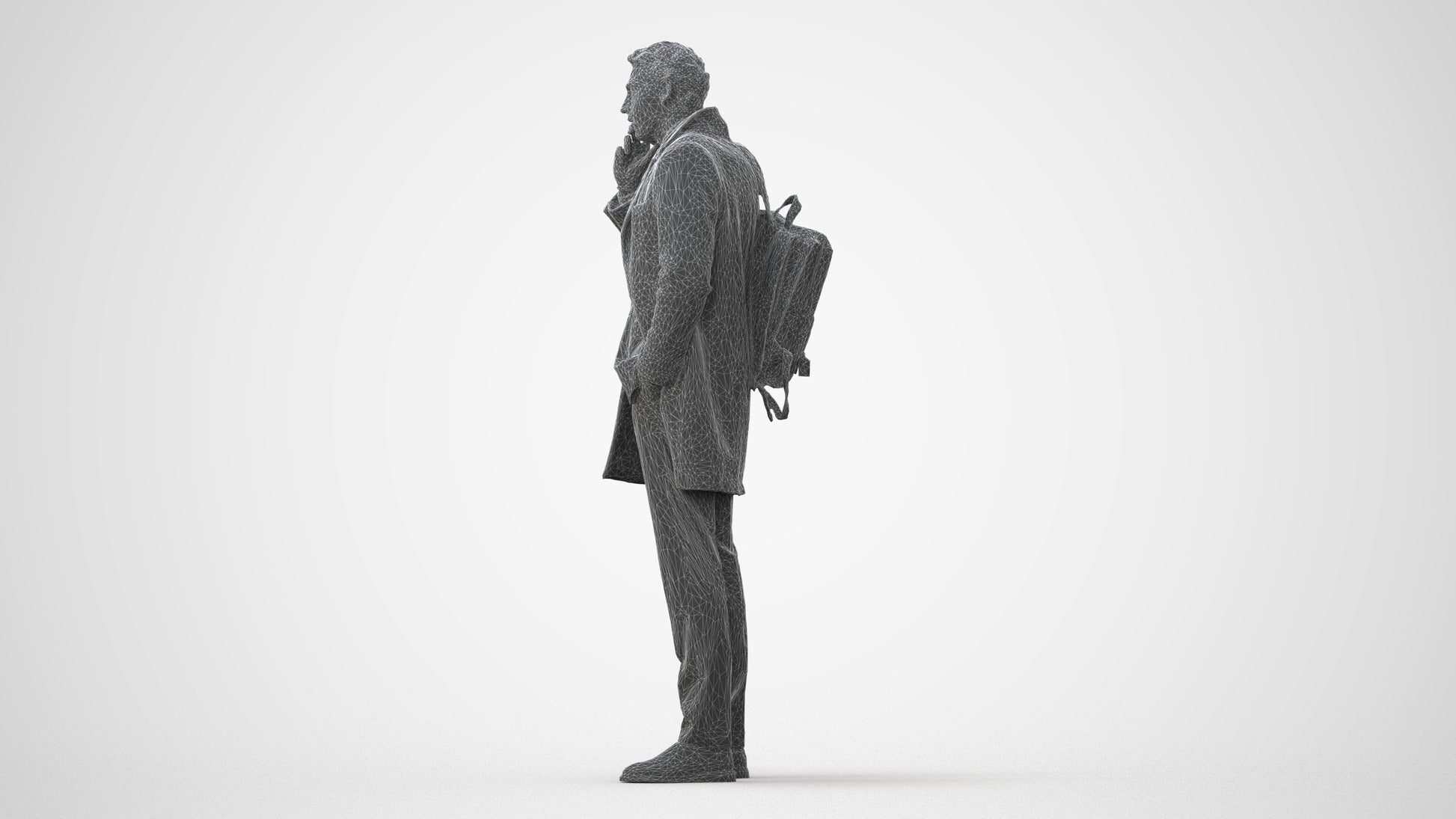 3D scanned man business, photorealistic archviz people for Enscape and SketchUp, square thumbnail