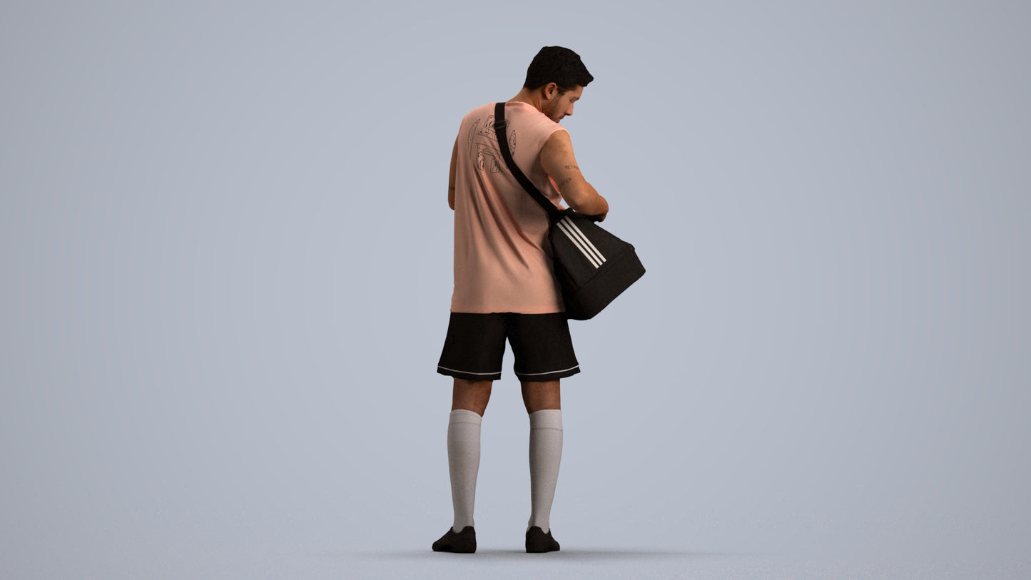 3D scanned man sport, photorealistic archviz people for Enscape and SketchUp, front view render