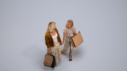 3D people model girl casual kids, scanned human for 3ds Max rendering, back view render